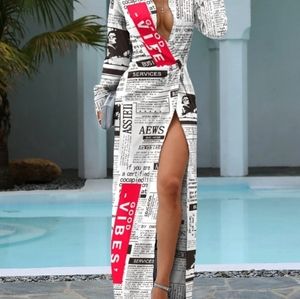 Newspaper print dress